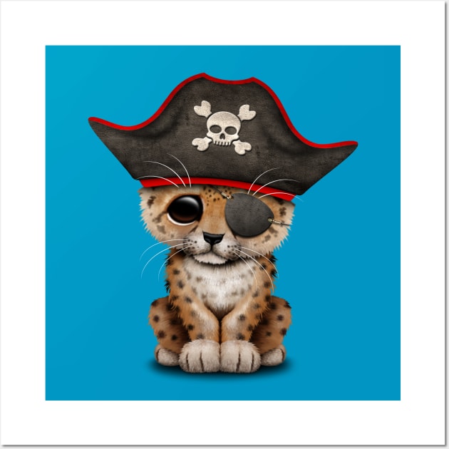 Cute Baby Leopard Cub Pirate Wall Art by jeffbartels